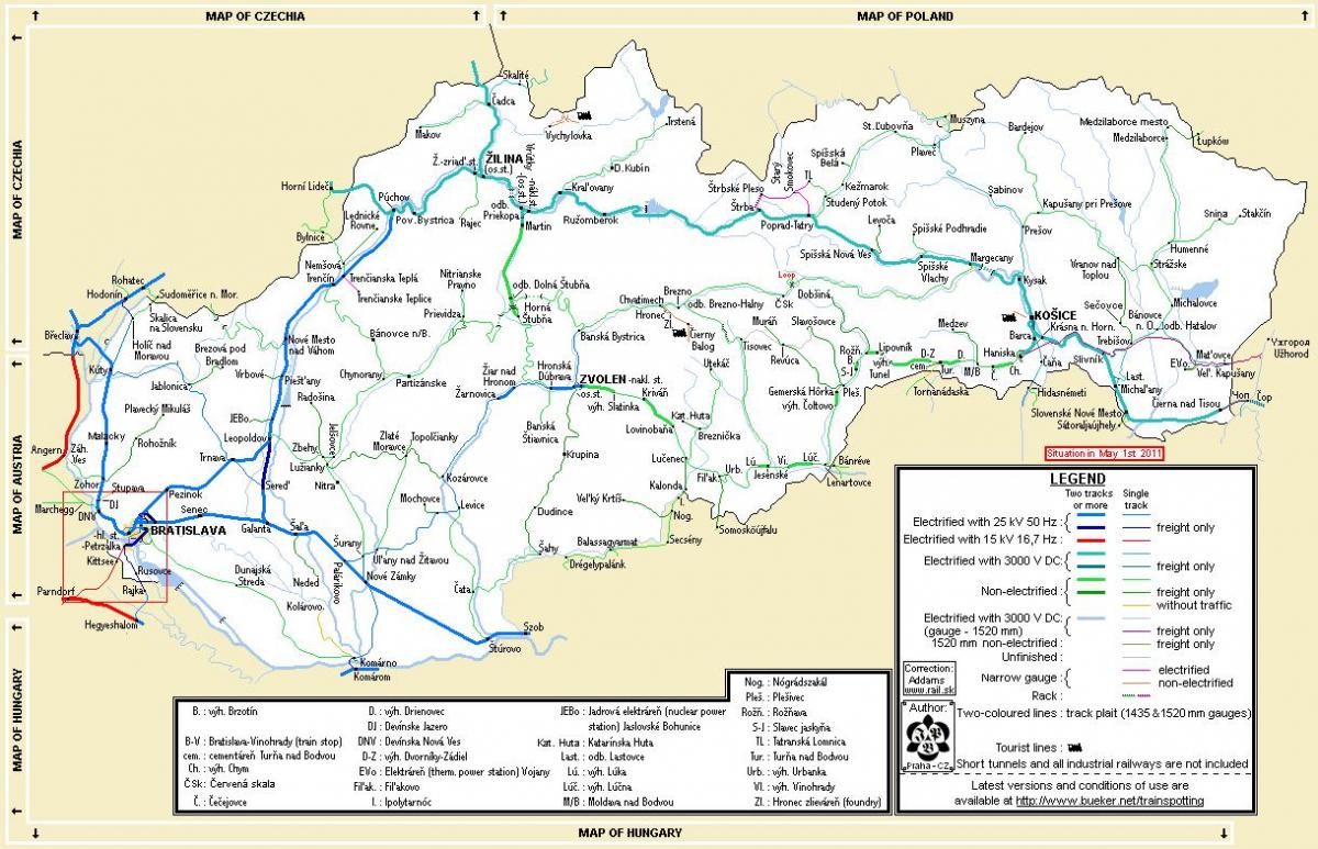 Slovakien tåg karta