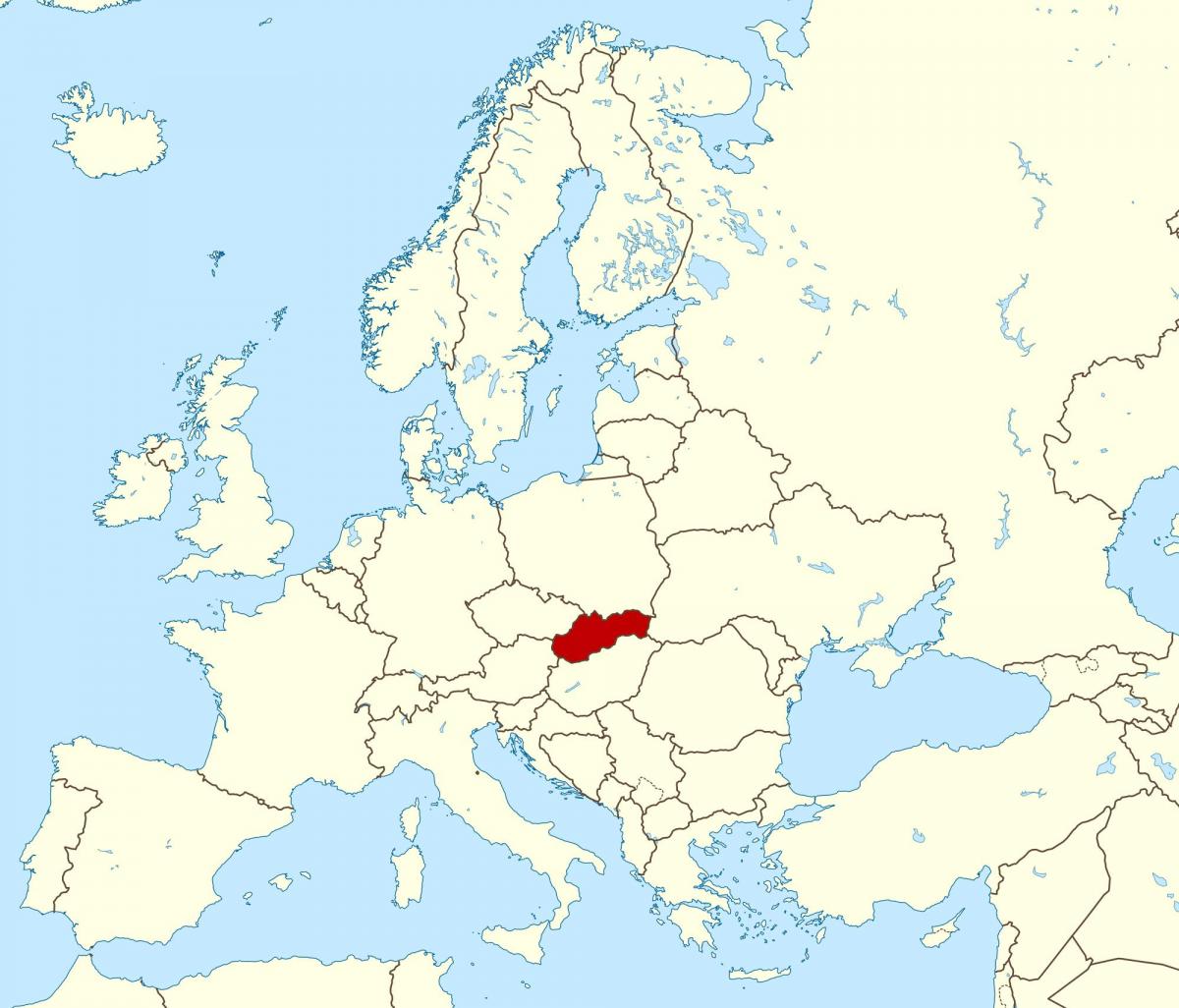 karta över Slovakien karta europa.