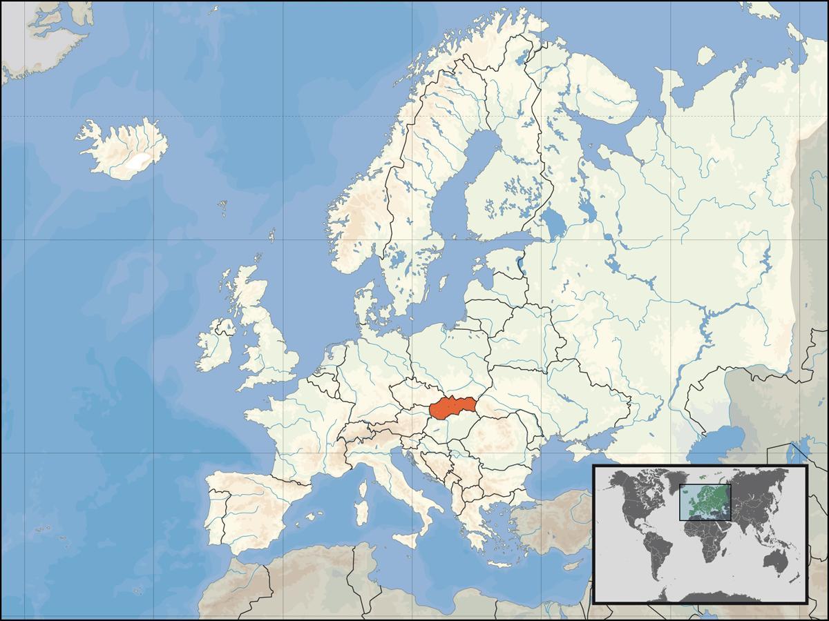 Slovakien plats på världskartan