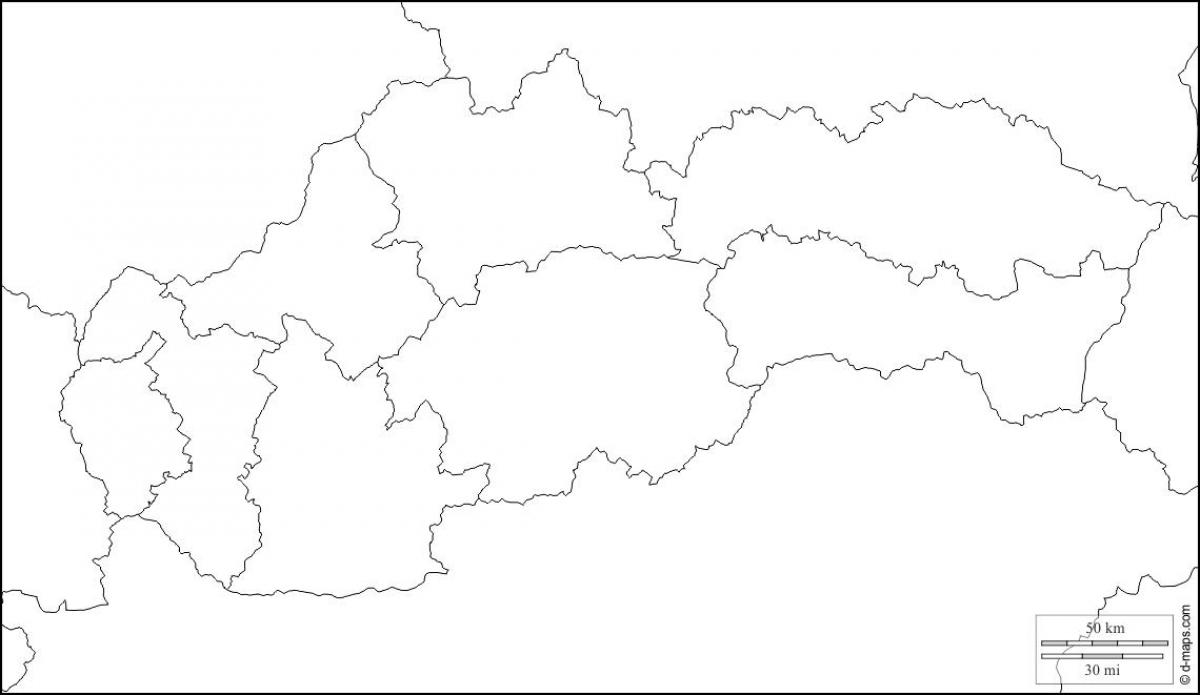 karta över Slovakien tom 