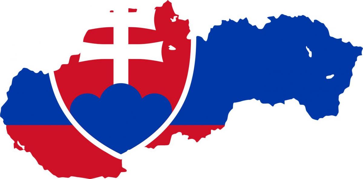 karta över Slovakien flagga