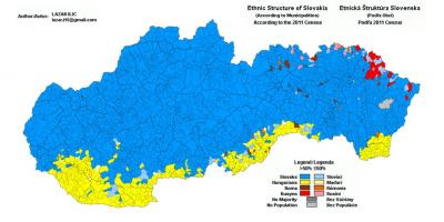 Karta över Slovakien etniska