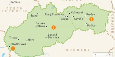 Slovakien map - Kartor Slovakien (Östra Europa - Europa)