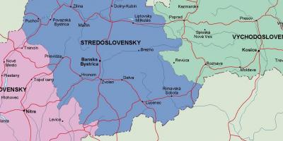 Karta över Slovakien politiska