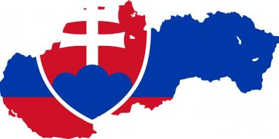 Karta över Slovakien flagga